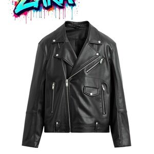 Zara Men's Black Biker Jacket